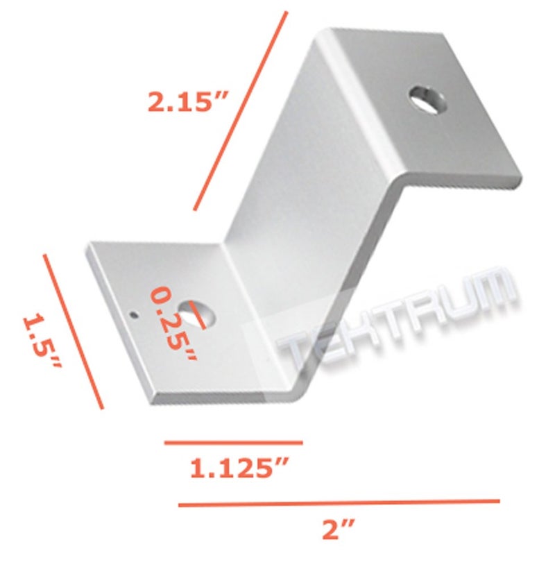 TEKTRUM 2.125" TALL Z BRACKET SOLAR FLUSH MOUNT KIT SUPPORTING LARGE & SMALL SOLAR PANELS- SET OF 4 - Image 2